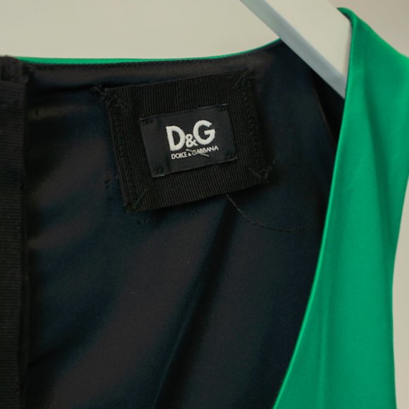 Dolce & Gabbana Green Fitted Satin Dress - Picture 5 of 5